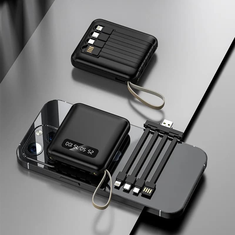 Batterie externe Portable 20000mA avec câble, grande capacité, sortie Micro/Lightning/type-c, alimen