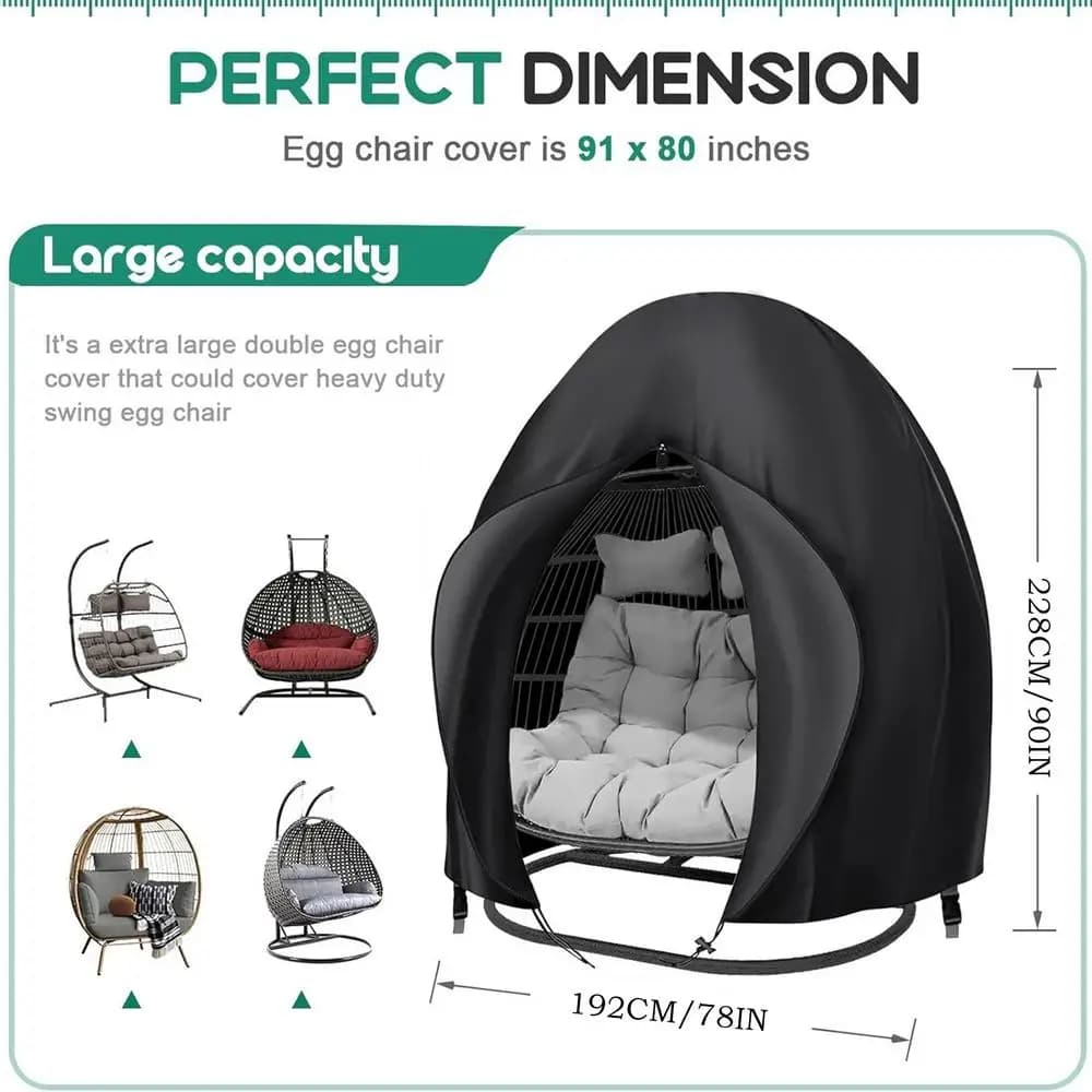 Housse de siège de chaise Double oeuf avec fermeture éclair, imperméable, coupe-vent, protection de 