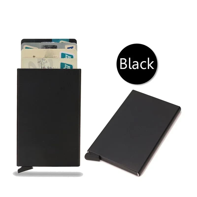 Rfid porte-carte de crédit hommes mince mince Mini portefeuilles minimalistes de luxe en métal banqu