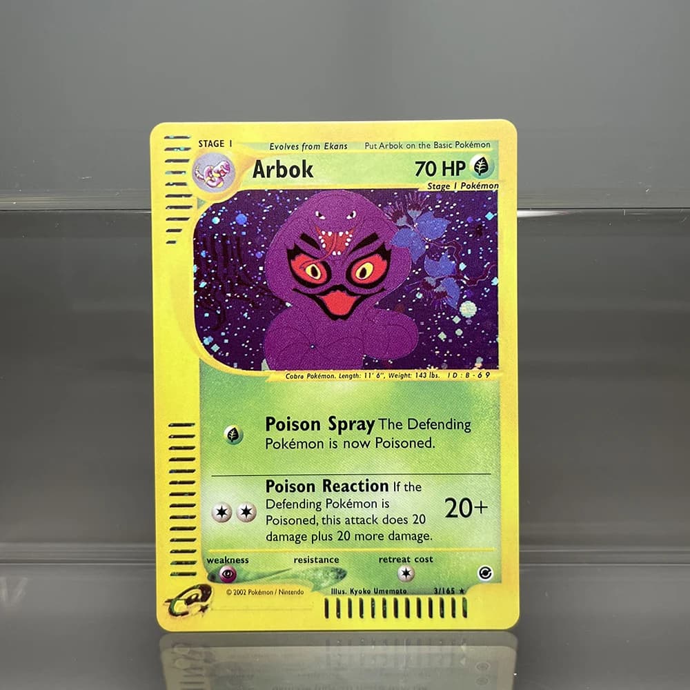 Carte électronique holographique Pokemon, cartes simples Arbok Clefable Vileplume Suicune PTCG, cart