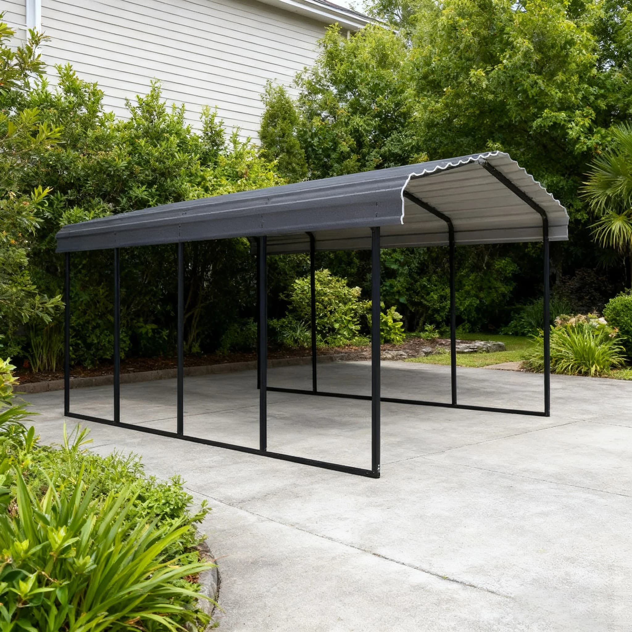 Abri de voiture portable en aluminium sur mesure, imperméable et durable, sans porte, 11x19 pieds, d