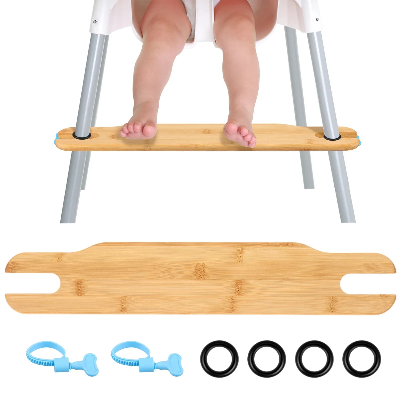 Repose-pieds pour chaise haute en bambou, repose-pieds pour siège d'enfant, antidérapant, stable, réglable, accessoires de meubles pour enfants