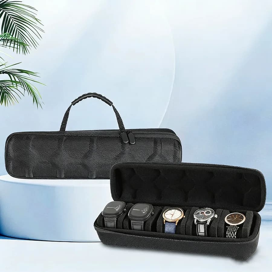 Boîte de rangement pour montres pour hommes, étui de voyage portable pour montres, support de présentation pour montres-bracelets avec système anti-déplacement