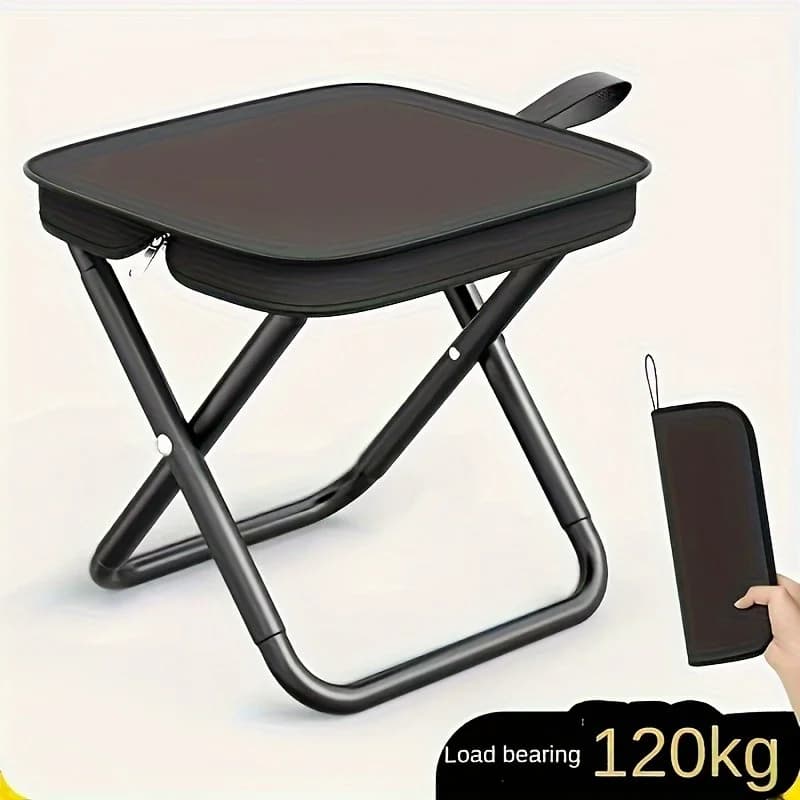 Tabouret pliant Portable avec poignée, tabouret de pêche de Camping en plein air, tabouret à fermeture éclair pour l'extérieur