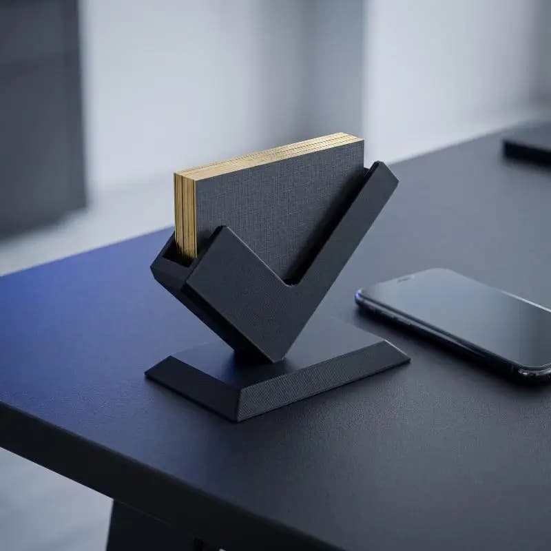 Support de cartes de visite imprimé en 3D, organisateur de cartes de bureau peu encombrant, texture mate pour les petites entreprises - Présentoir de magasin