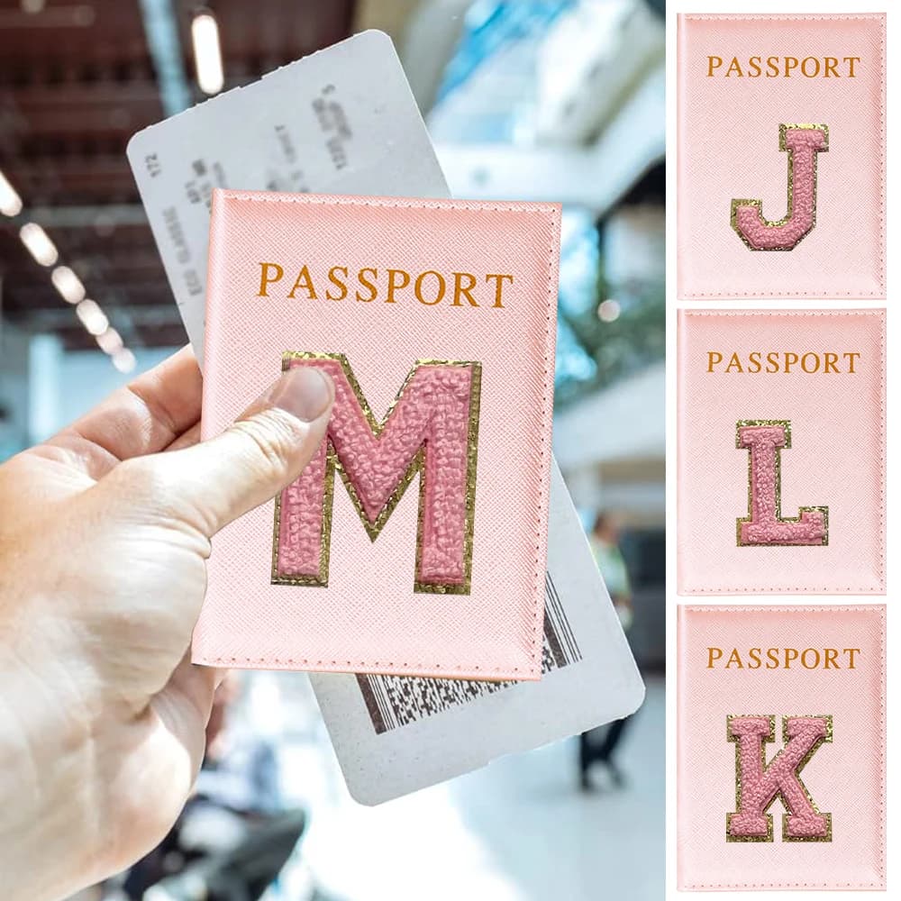 Porte-passeport série lettres roses Plan aérien accessoires de voyage couverture d'identité Portable carte bancaire passeport affaires portefeuille en polyuréthane