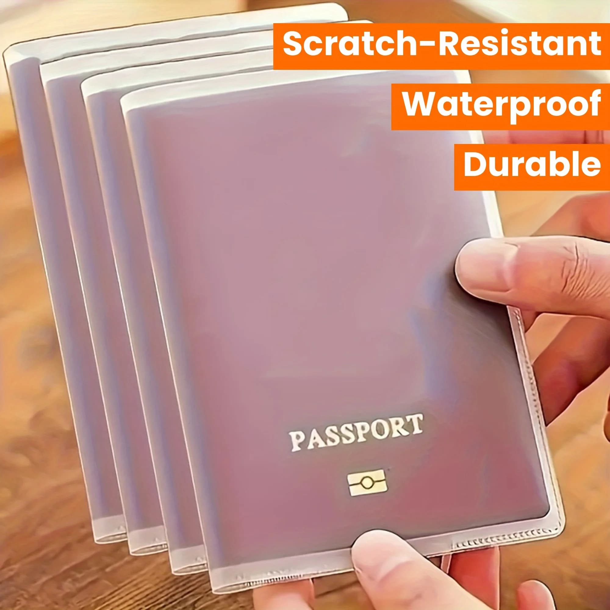 [Porte-passeport] Porte-passeport durable avec plusieurs emplacements pour cartes, protection de documents résistante aux rayures - Transparent
