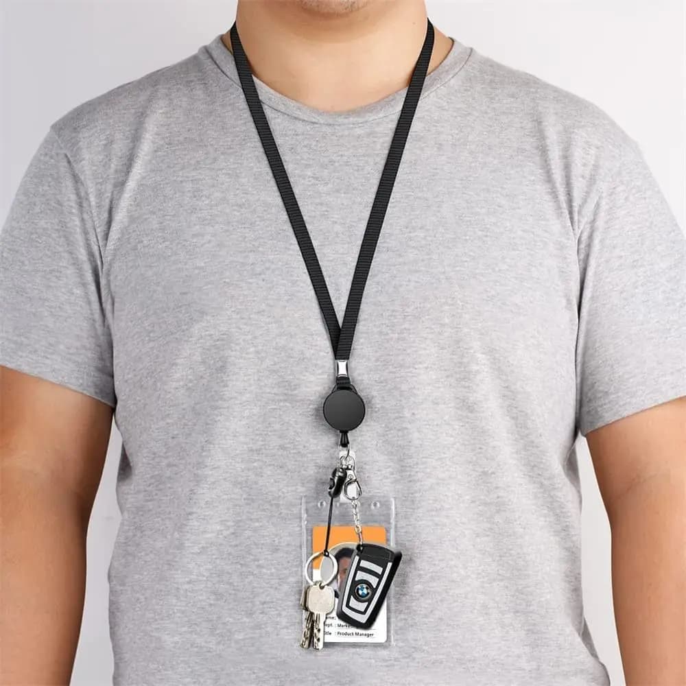 Sangle de cou porte-clés lanière porte-carte Badge bobine téléphone porte-clés ID nom carte infirmière rétractable porte-Badge fournitures de bureau