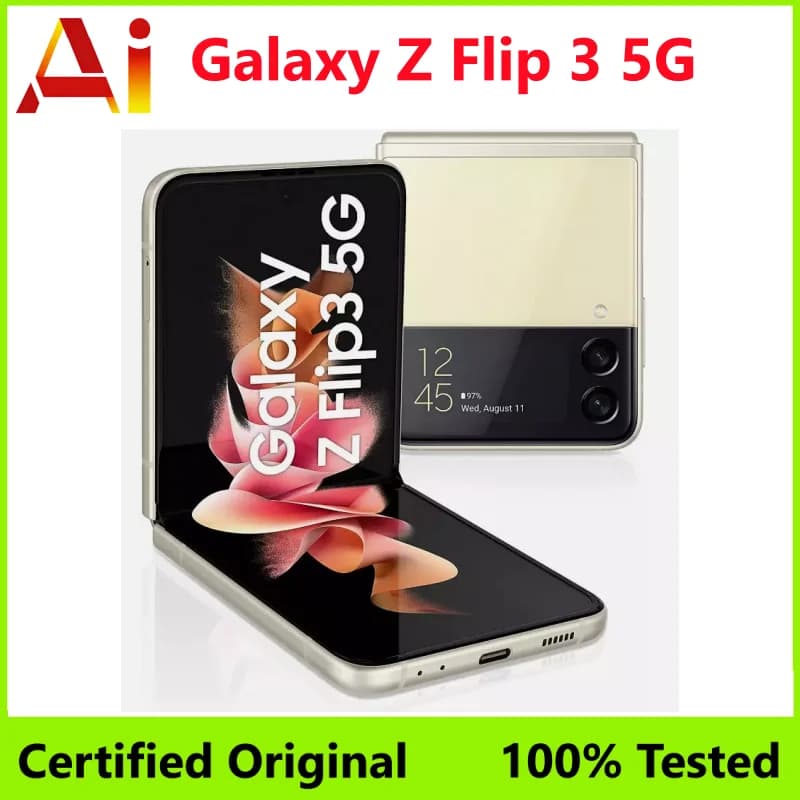 Samsung Galaxy Z Flip3 Flip 3 5G F711U1 F711N F711B 6.7" 8GB 128/256GB NFC Snapdragon Débloqué Téléphone portable pliable