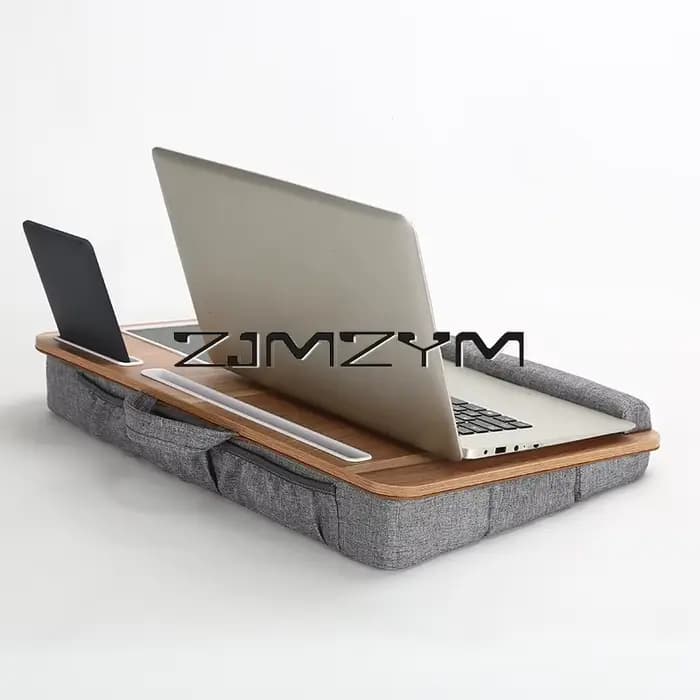 Bureau d'ordinateur portable avec coussin d'oreiller, support de téléphone, support d'ordinateur por