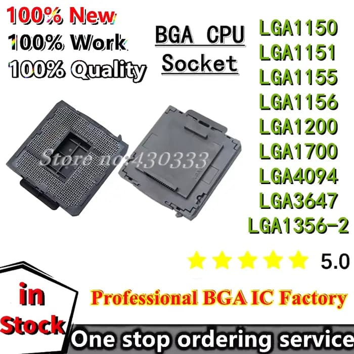 BGA CPU Socket LGA 1150 1151 1155 1156 1200 1700 1356-2 3647 4094 pour carte mère support de soudure
