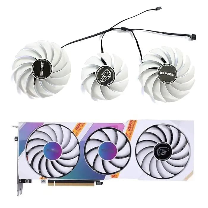 Nouveau ventilateur de GPU 4 broches compatible avec les cartes graphiques Colorful Geforce Rtx3060 3060ti 3070 3070ti 3080 IGame Ultra White, ventilateur de remplacement