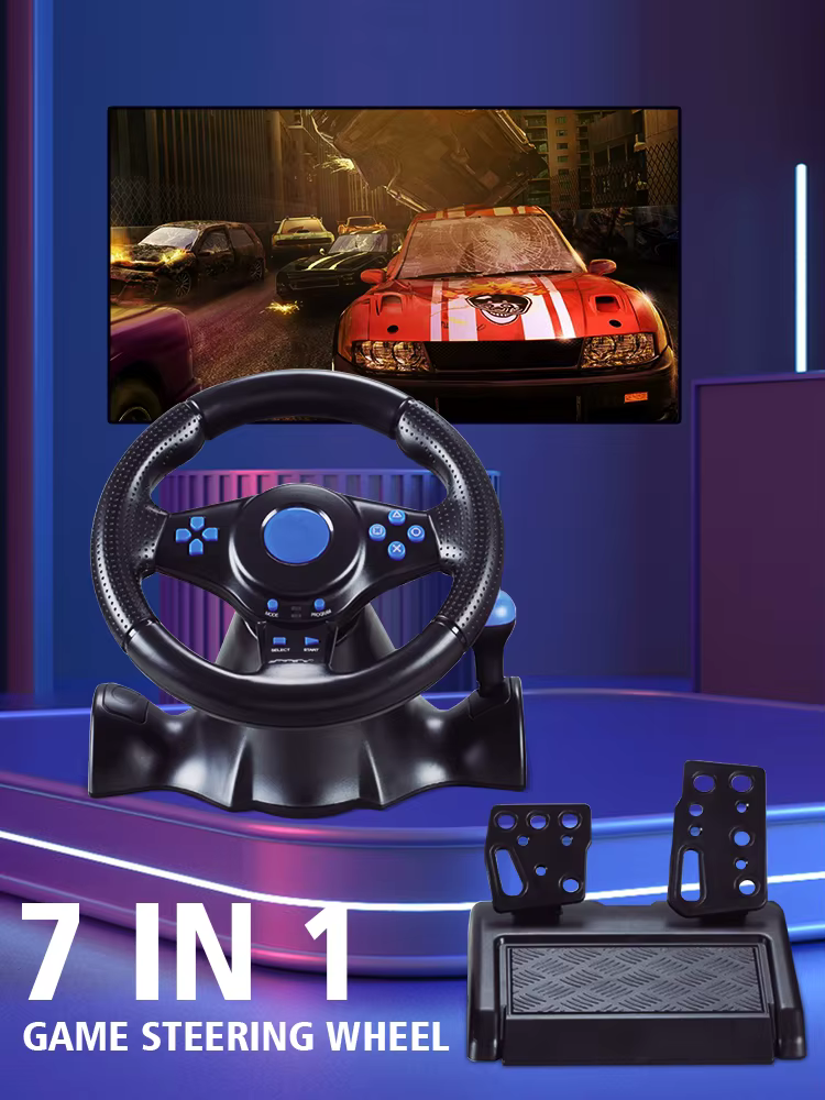 Contrôleur de vibrations de volant de course 7 en 1, pédales de course de Simulation de jeu pour swi