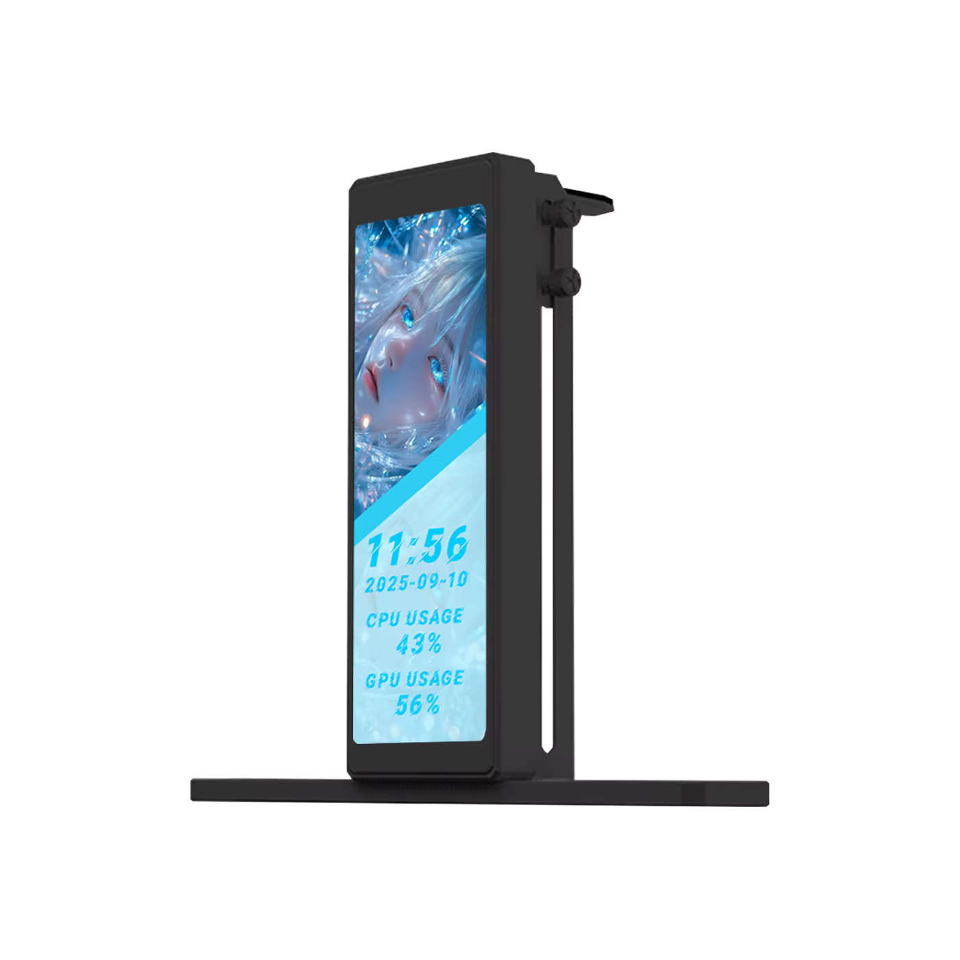 Écran PC USB IPS de 4,58 pouces, support GPU rotatif tout en aluminium, moniteur de température AIDA