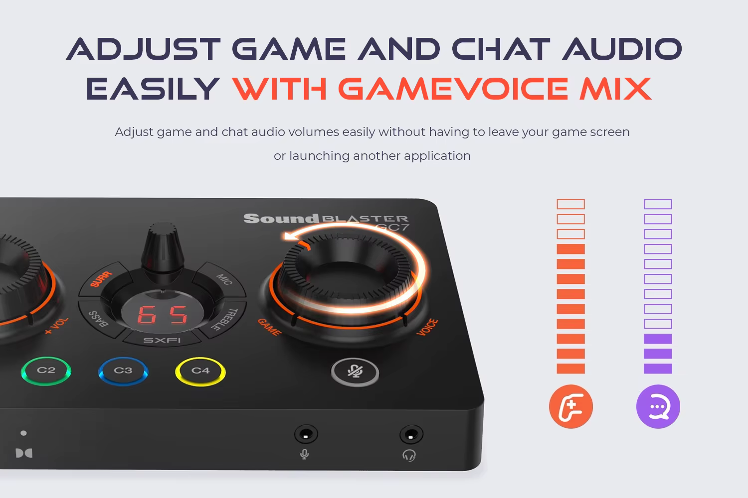 Creative Sound Blaster GC7 Jeu Streaming DAC Amp ft Boutons programmables, Super X-Fi, Surround virt