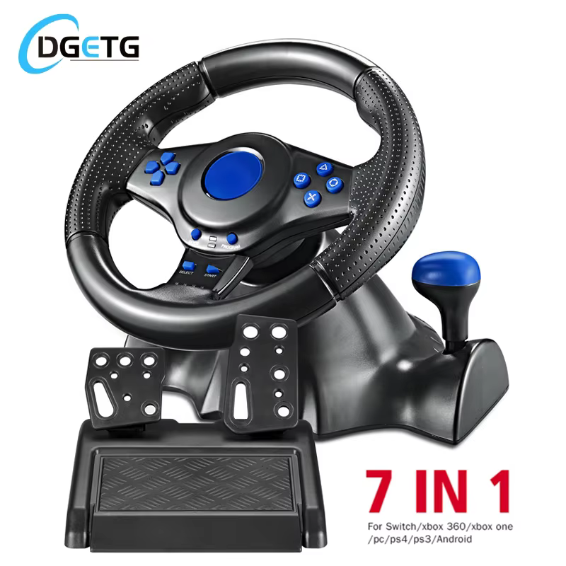 Contrôleur de vibrations de volant de course 7 en 1, pédales de course de Simulation de jeu pour swi