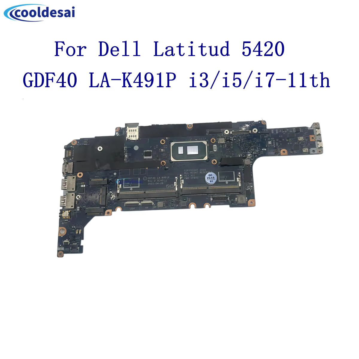 Pour Dell Latitude 14 5420 LA-K491P carte mère d'ordinateur portable i3/i5/i7-11th CN-014P1W,03P5X2,