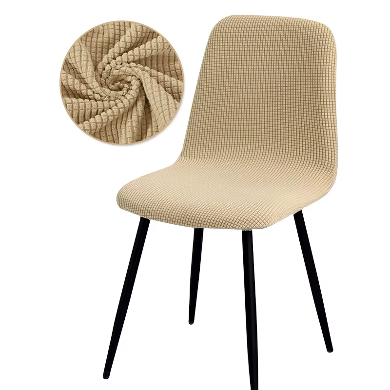 Housse de chaise à dossier court en velours, extensible, pour siège, salle à manger, Bar, bureau, fê