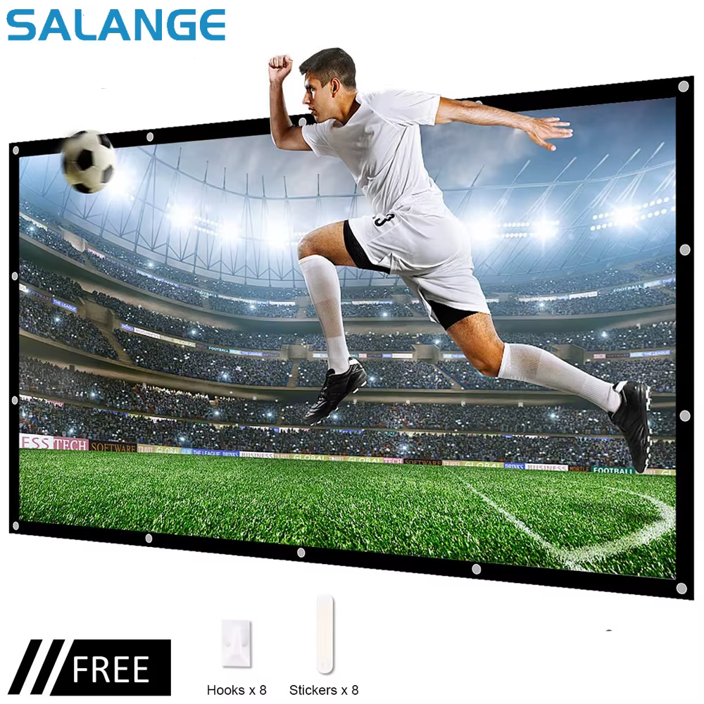 Salange – écran de projection Portable en Polyester, 60, 100, 120 pouces, 16:9, pour cinéma en plein