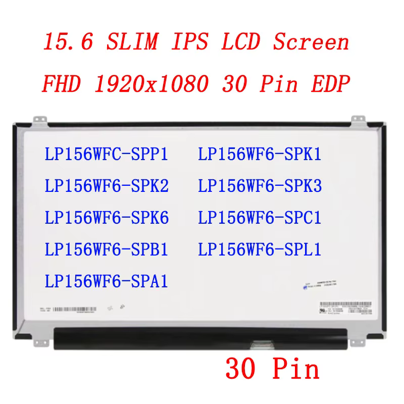 Écran IPS fin à 30 broches pour ordinateur portable, panneau pour LP156WF4, LP156WF6, éventuelles K1