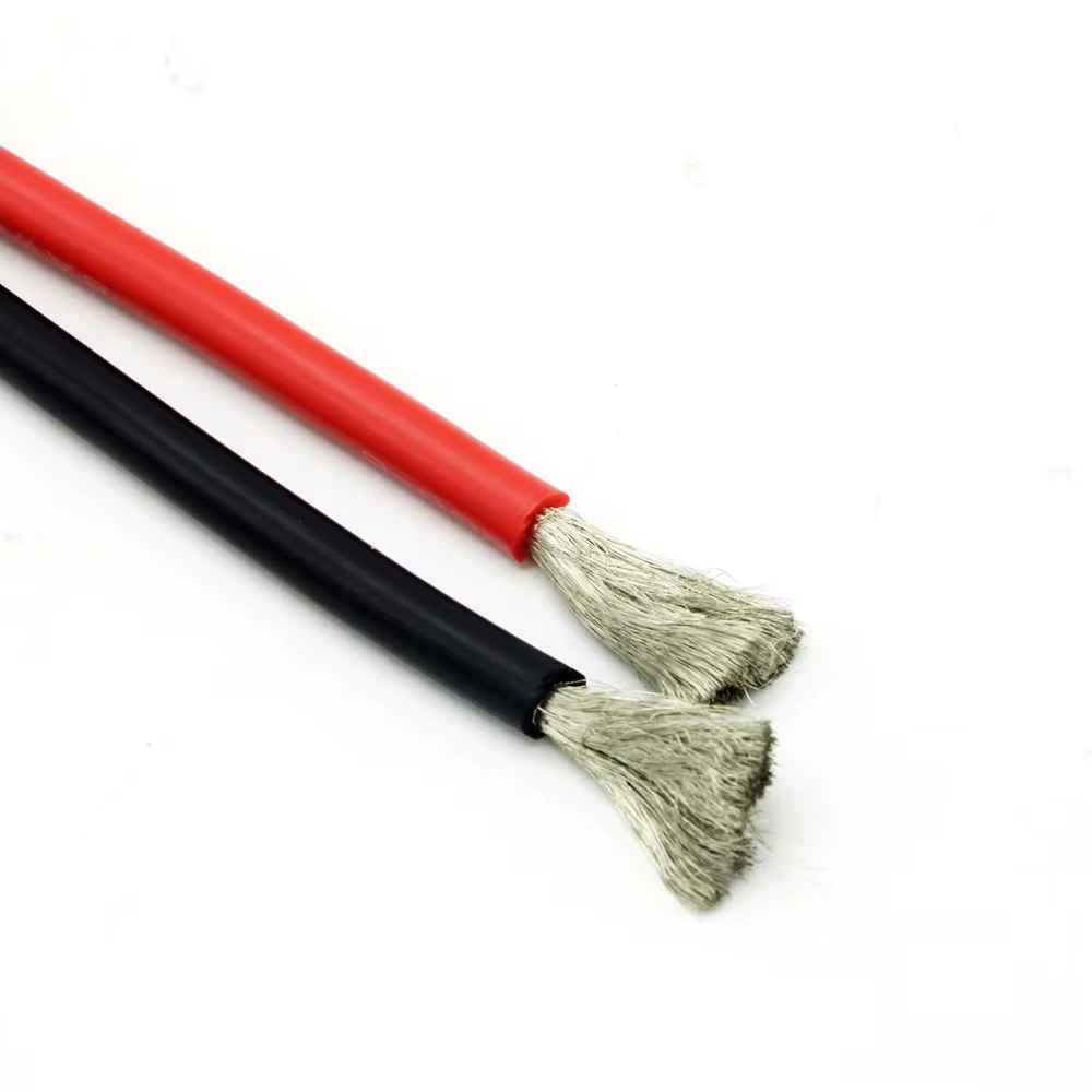 Fil de Silicone de 2 mètres 8 10 12 14 16 18 20 22AWG, câble de Gel de silice en Silicone souple rés