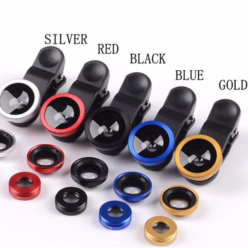 Objectif Fisheye pour téléphone portable, 3 en 1, grand angle, appareil photo Partenaires, yeux de p