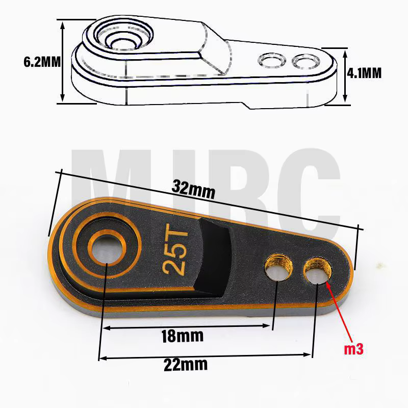 Klaxon de direction de bras Servo en métal 25t, pour Traxxas Trx4 Axial Scx10 Tamiya 1/10 Rc camion