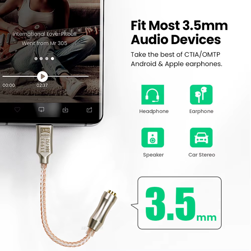 CX31993 USB type-c à 3.5mm interface Audio amplificateur de casque HiFi DAC écouteur amplificateur d