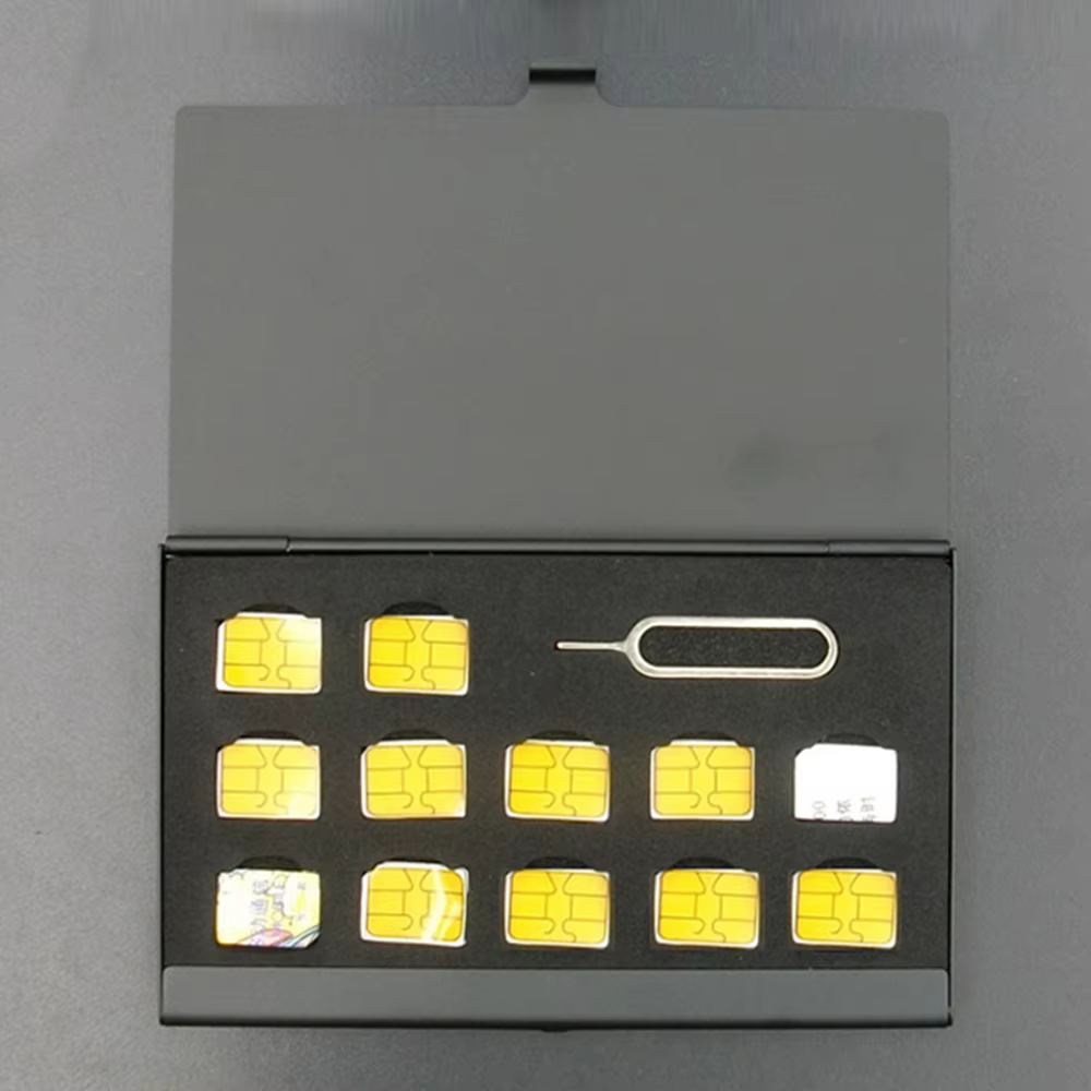 Boîte de rangement de carte mémoire portable en aluminium, 12 emplacements, support de protection, b