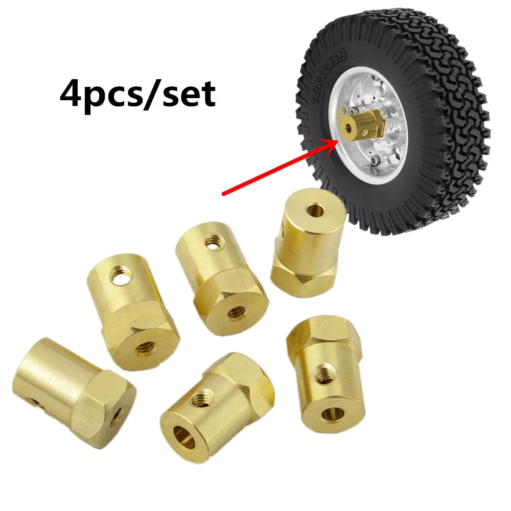 AXSPEED – coupleur d'accouplement hexagonal de roue de 12mm, adaptateur de manchon en laiton, connec