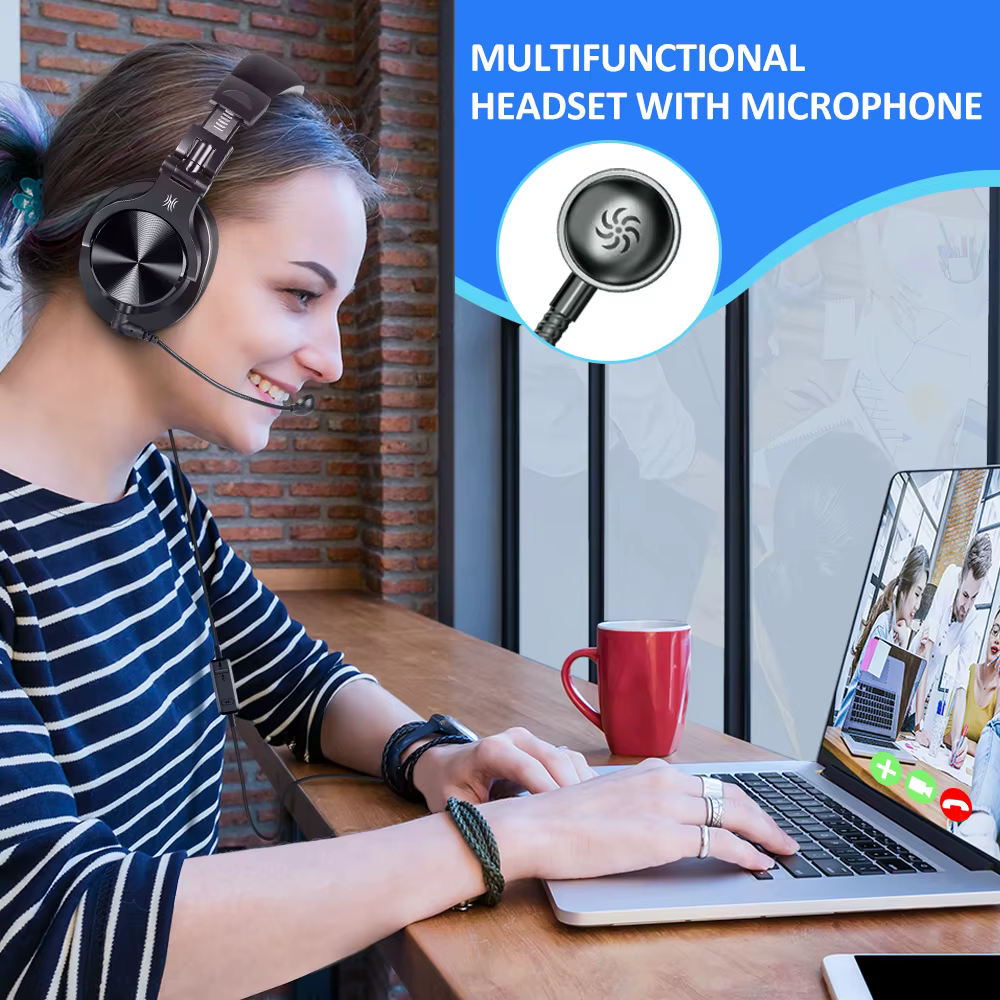 Oneodio – casque gaming de jeu filaire 3.5mm sur l'oreille avec Microphone détachable pour PC, ordin