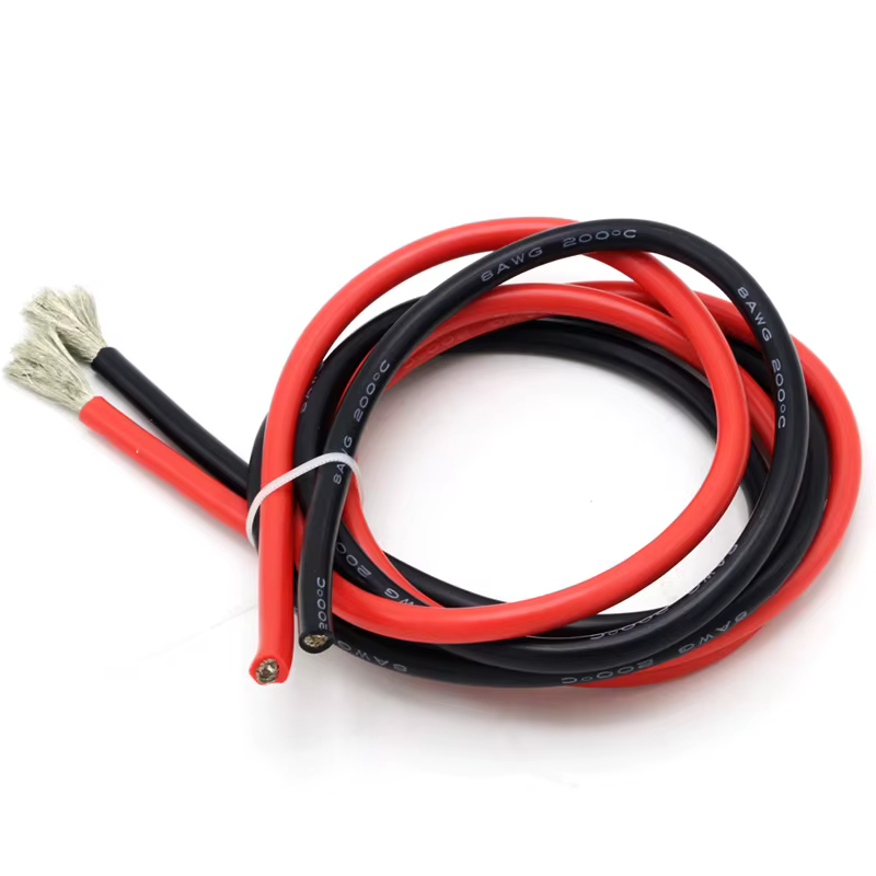 Fil de Silicone de 2 mètres 8 10 12 14 16 18 20 22AWG, câble de Gel de silice en Silicone souple rés