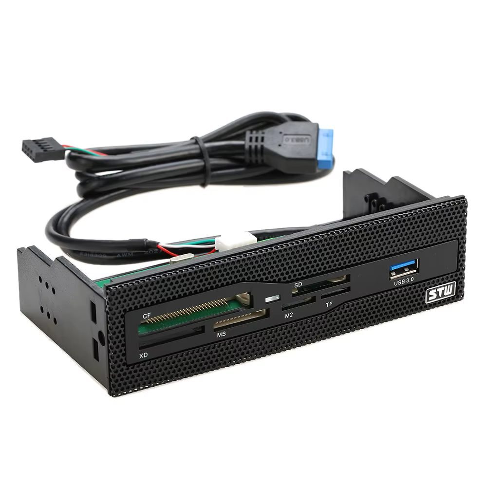 5.25 "lecteur de carte interne médias multi-fonction tableau de bord PC panneau avant USB 3.0 Suppor