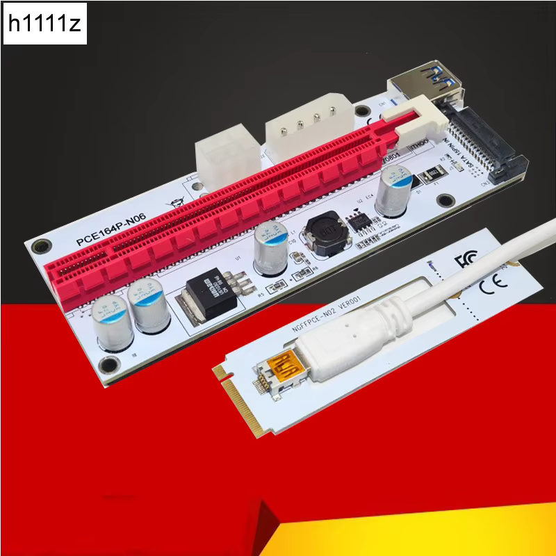M.2 NGFF – Riser de carte de transfert vers PCI-E X16, avec sata 6pin 4pin molex Riser, pour le mina