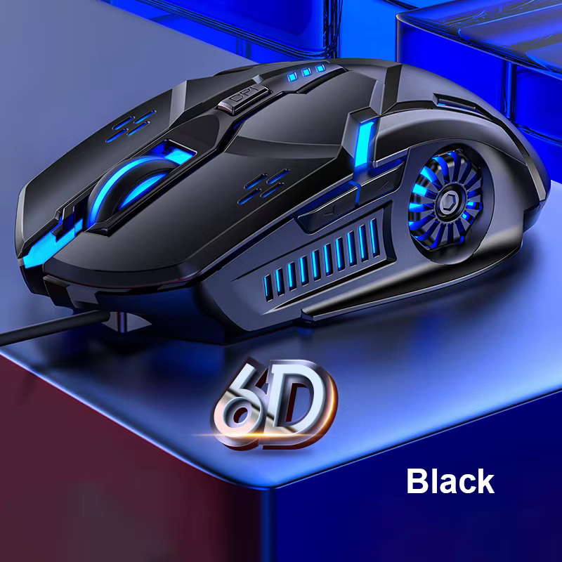Souris de jeu filaire silencieuse G5, rétroéclairage RVB, souris mécanique silencieuse, 6 touches, 3