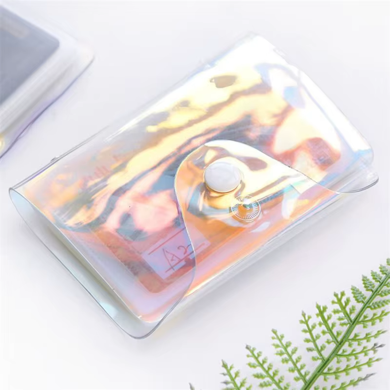 1PC simplicité nouveau PVC Laser Transparent ID porte-carte d'identité affaires RFID blocage portefe