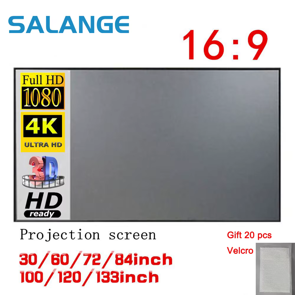 Écran projecteur Salange 72 84 100 120 pouces écran Anti-lumière pour la maison bureau extérieur Por