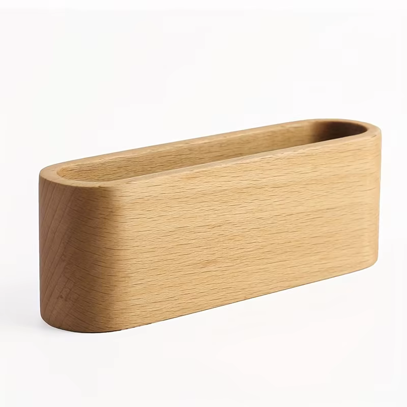 Porte-cartes de visite de luxe en bois de hêtre, organisateur de bureau exécutif, présentoir de cart