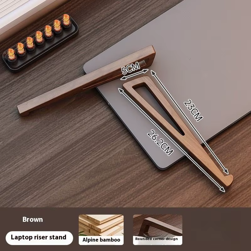 Support pour ordinateur portable en bois - Ergonomique réglable 12 ° Angle avec conception de refr