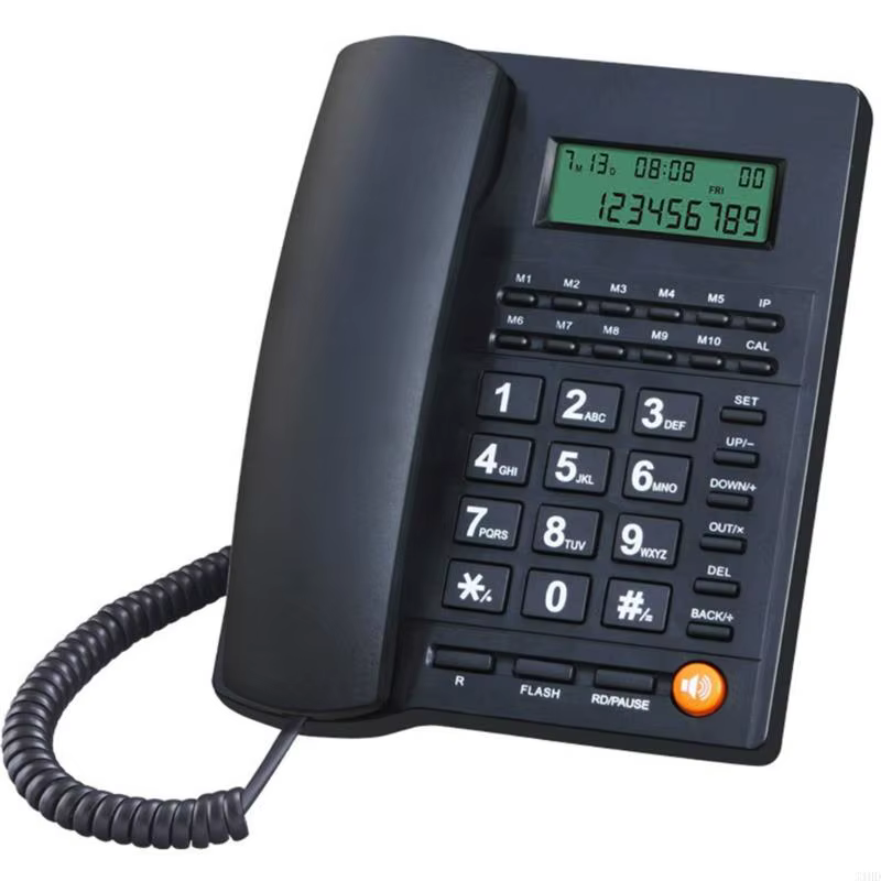 Téléphone fixe filaire téléphones fixes à gros boutons avec identification de l'appelant téléphone f