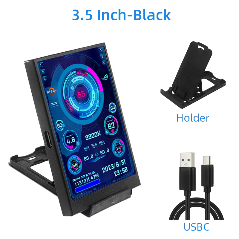 Écran secondaire IPS de 3.5 pouces, USB type-c, pour ordinateur, CPU, GPU, RAM, disque dur, moniteur
