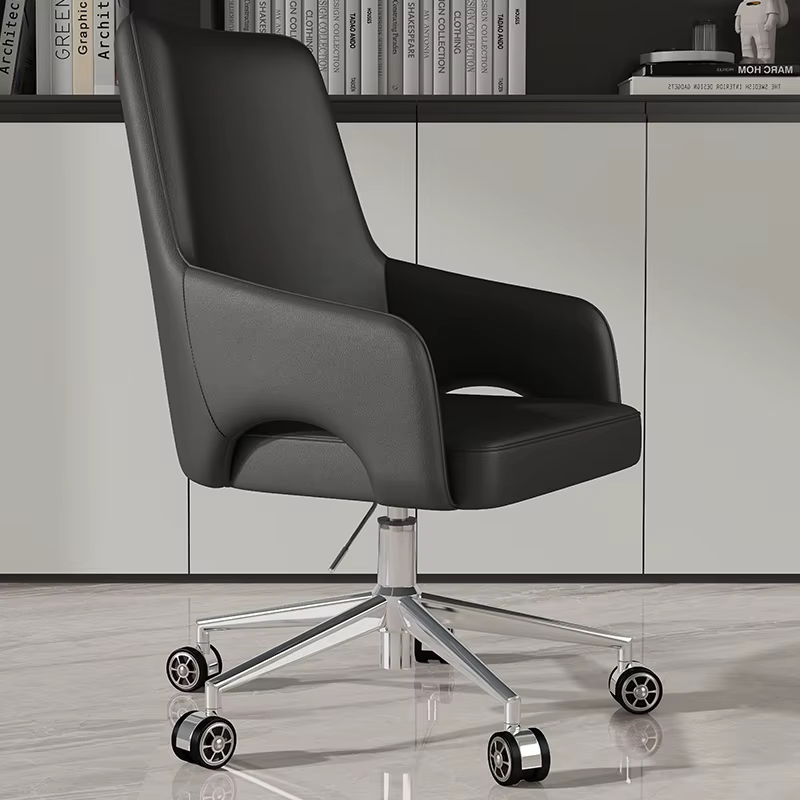 Chaise de bureau design contemporain, siège pivotant exécutif, chaise de conférence rembourrée en cu