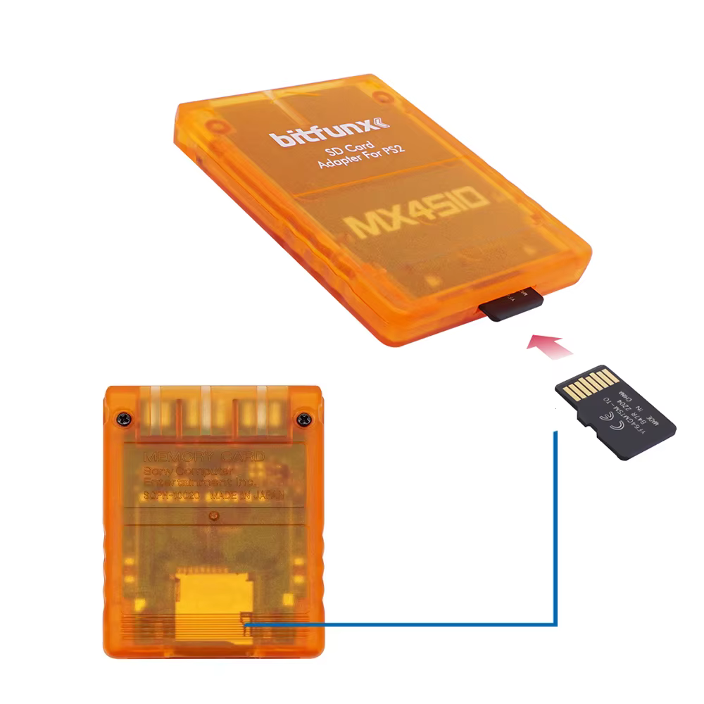 BitFunx MX4SIO SIO2SD adaptateur de carte TF/SD programme carte de jeu pour Consoles de jeux PS2 Con