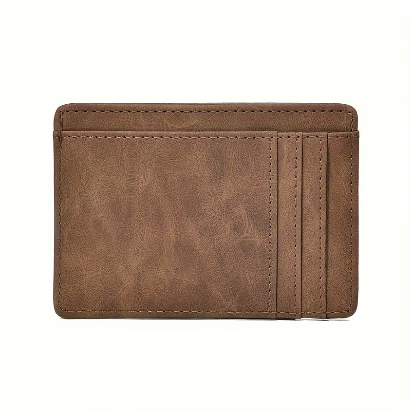 Porte-cartes en cuir pour hommes et femmes, Mini portefeuille court Ultra-fin, fente multi-cartes, D