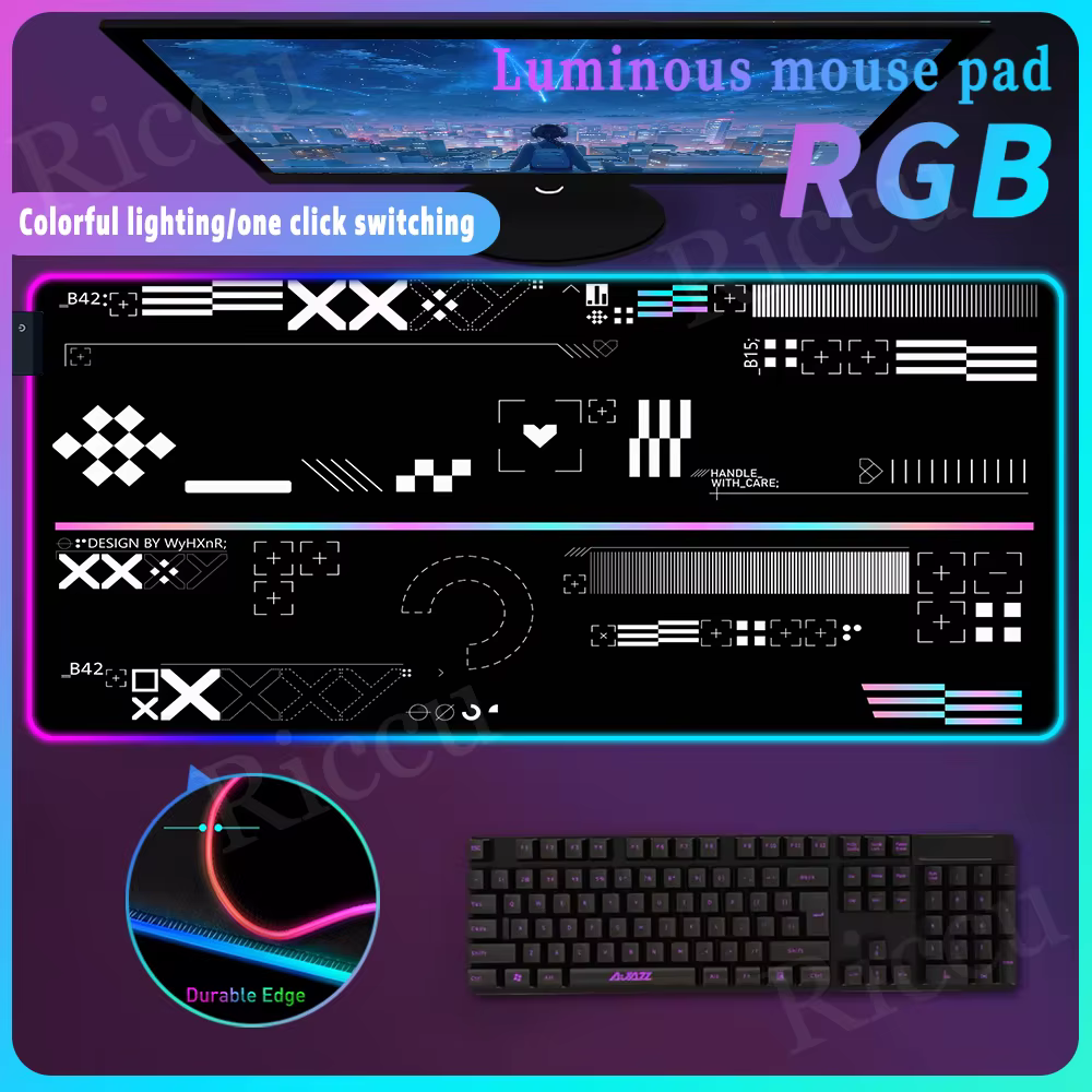 RGB blanc noir tapis de souris Printstream tapis de souris de jeu grand tapis de souris Csgo Gamer t