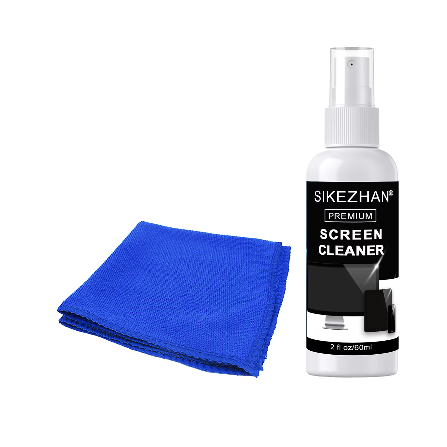 Kit de pulvérisation de nettoyage d'écran 60ml et chiffon en microfibre, sans traces pour Smart TV L