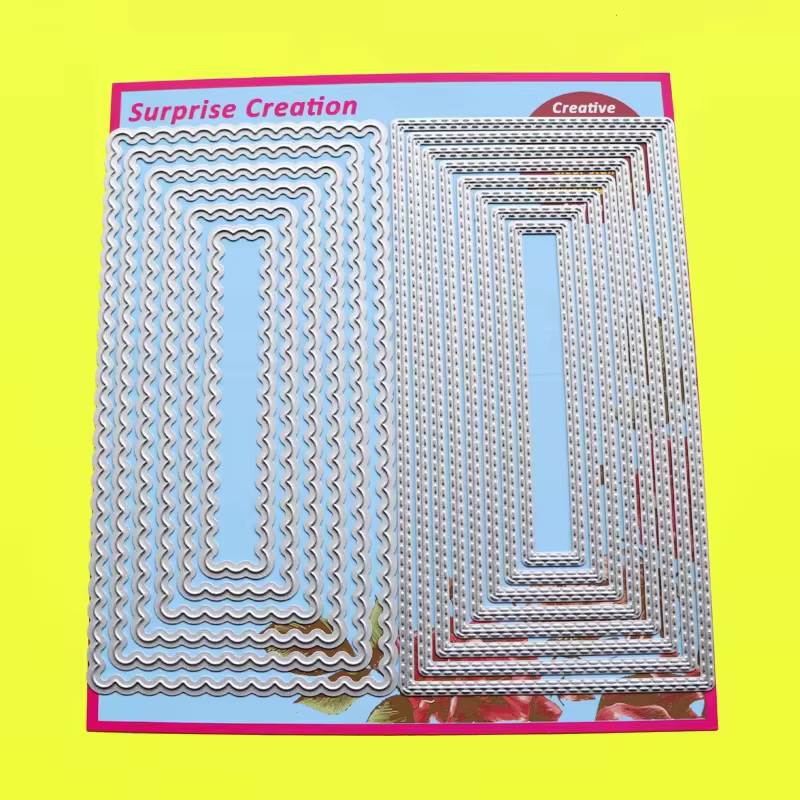 Matrices de découpe Mini point mince et pétoncle rectangulaire Scrapbook bricolage fabrication de ca