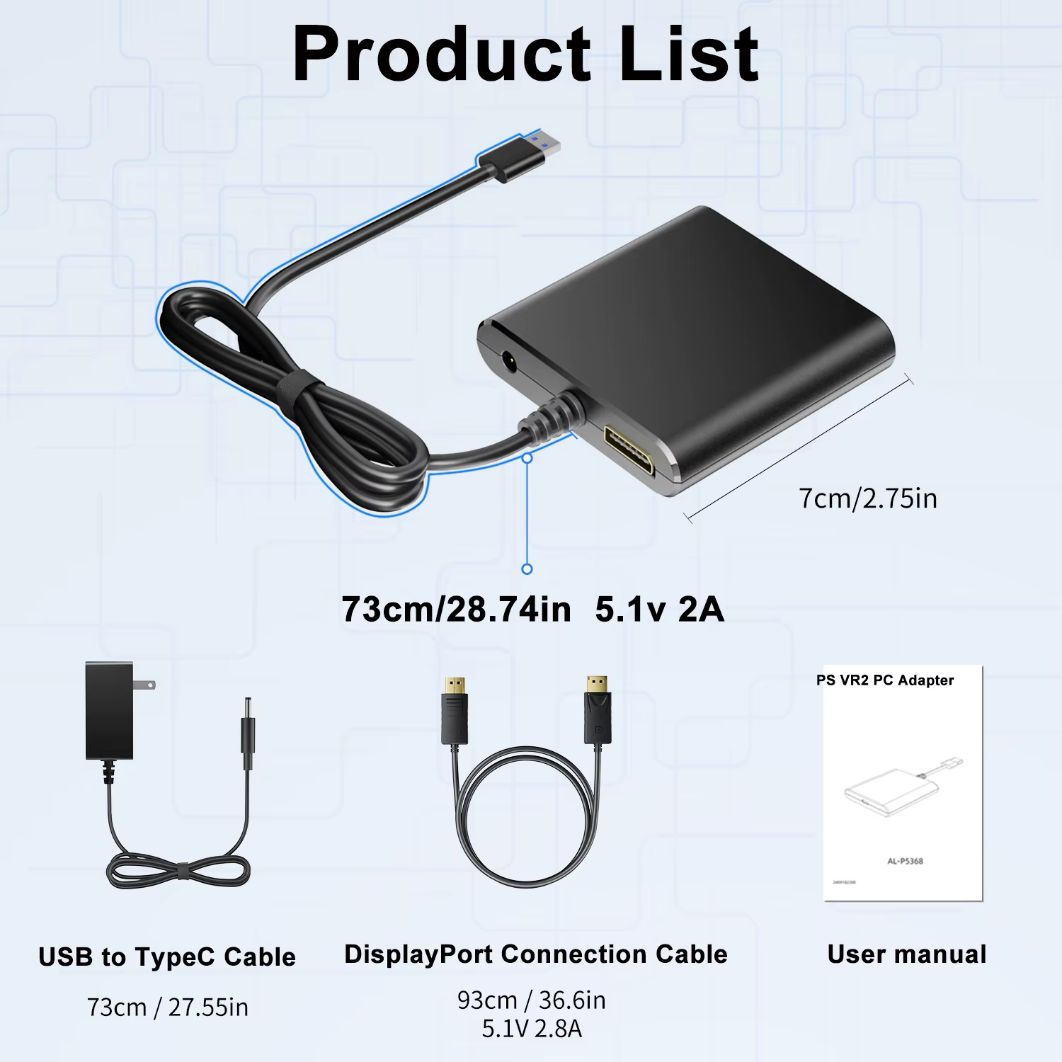 Pour PS VR2 adaptateur PC adaptateur d'ordinateur pour convertisseur PC Windows pour Console PS5 pou