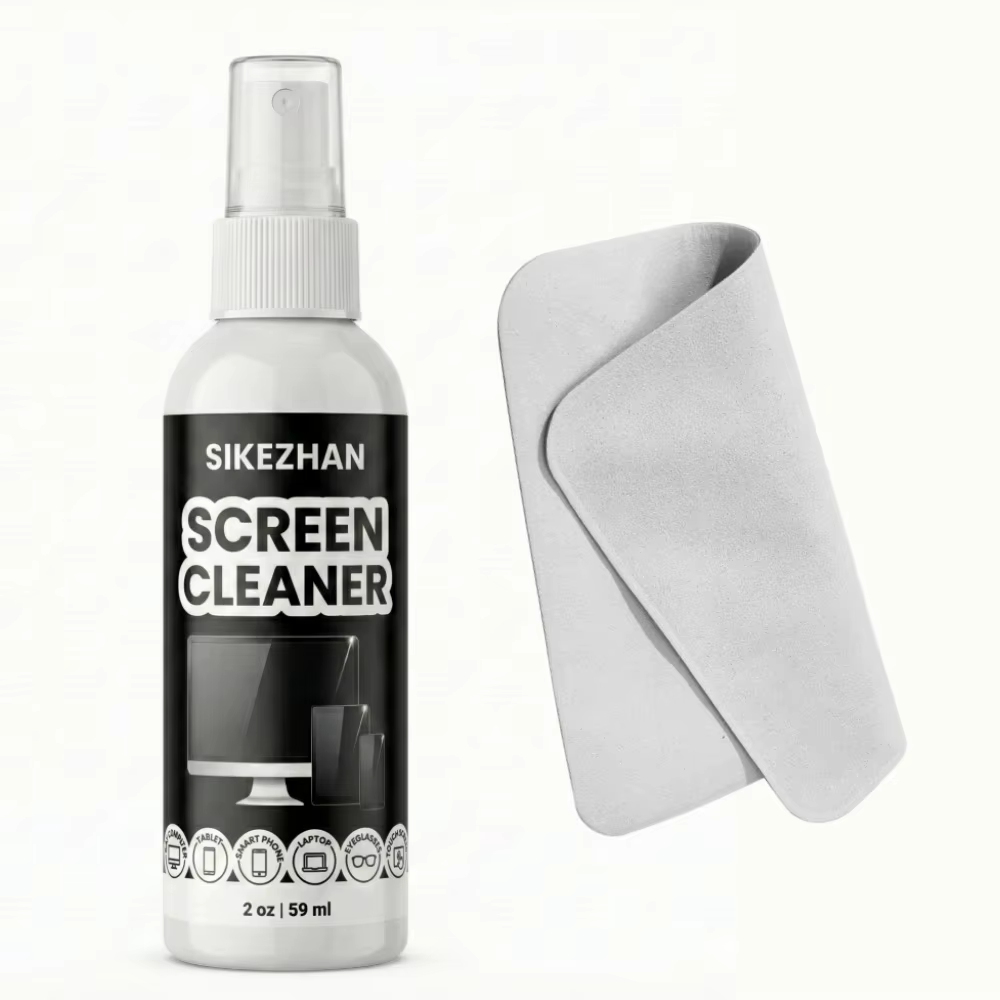 SIKEZHAN Kit de nettoyage d'écran avec chiffon de polissage – Spray sans traces pour MacBook, iPad,