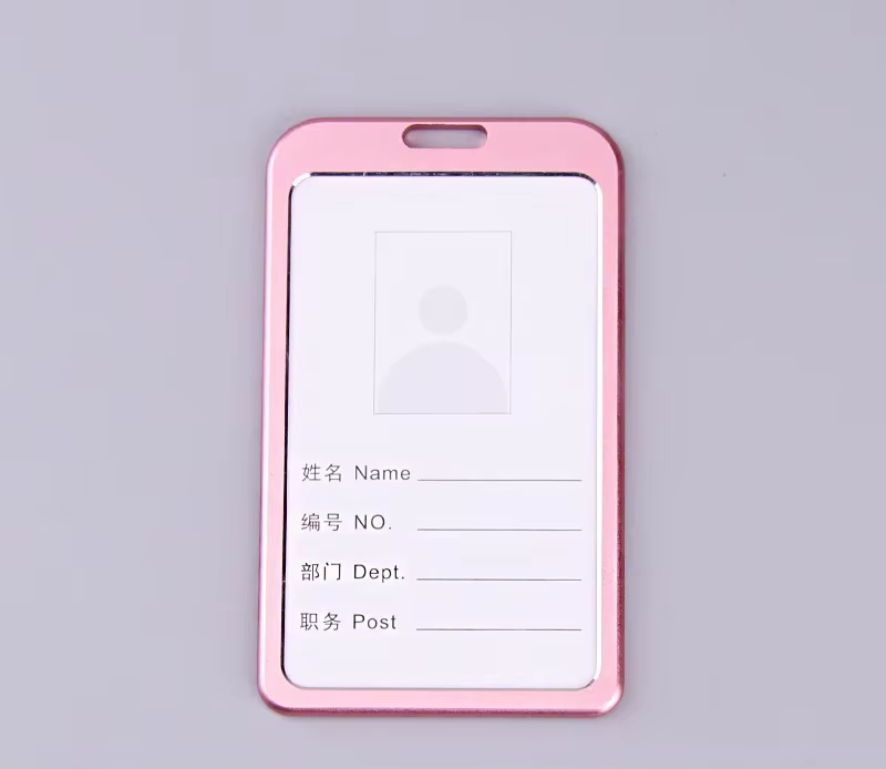 Porte-cartes en alliage d'aluminium, sangle de cou avec lanière, porte-Badge, carte d'identité de tr